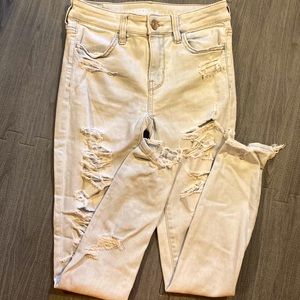American Eagle super distressed jeans